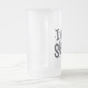 Ich bin stark Motivations-Typografie-Design Mattglas Bierglas
