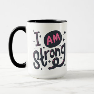 Ich bin stark Motivations-Typografie-Design Tasse