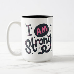 Ich bin stark Motivations-Typografie-Design Zweifarbige Tasse