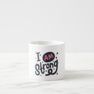 Ich bin stark motivierend Typography Design Espressotasse
