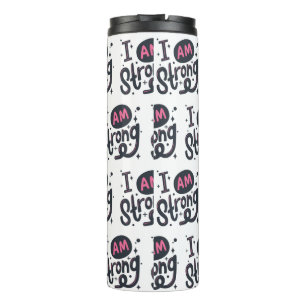 Ich bin stark motivierend Typography Design Thermosbecher