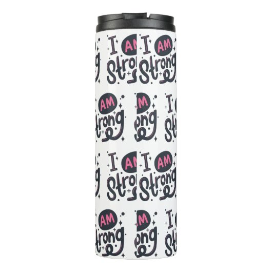 Ich bin stark motivierend Typography Design Thermosbecher (Rückseite)