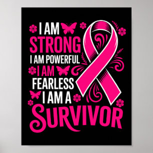 Ich bin stark, ohne Angst, ein rosa Brustkrebs Poster