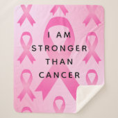 Ich bin stärker als Brustkrebs Pink-Zitat Sherpadecke (Vorderseite)