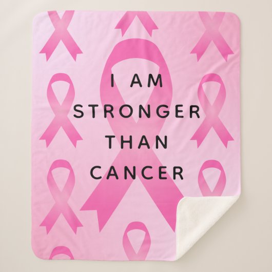 Ich bin stärker als Brustkrebs Pink-Zitat Sherpadecke (Vorderseite)