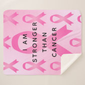 Ich bin stärker als Brustkrebs Pink-Zitat Sherpadecke (Vorderseite (Horizontal))