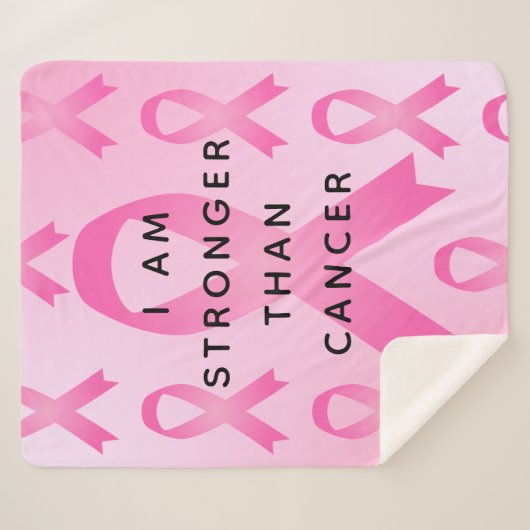 Ich bin stärker als Brustkrebs Pink-Zitat Sherpadecke (Vorderseite (Horizontal))