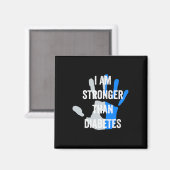 Ich bin stärker als Diabetes - Niedliche Typ-Eins- Magnet (Vorderseite/Rückseite)