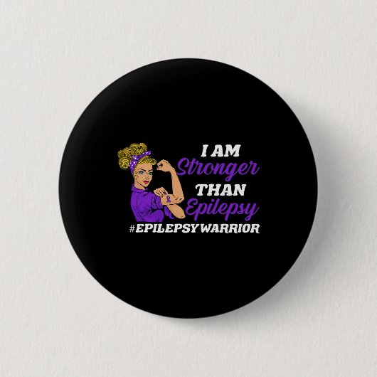 Ich bin stärker als Epilepsie Warrior Epilepsy Awa Button (Vorderseite)