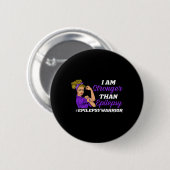 Ich bin stärker als Epilepsie Warrior Epilepsy Awa Button (Vorne & Hinten)