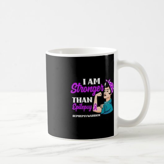 Ich bin stärker als Epilepsie Warrior Epilepsy Awa Kaffeetasse (Rechts)