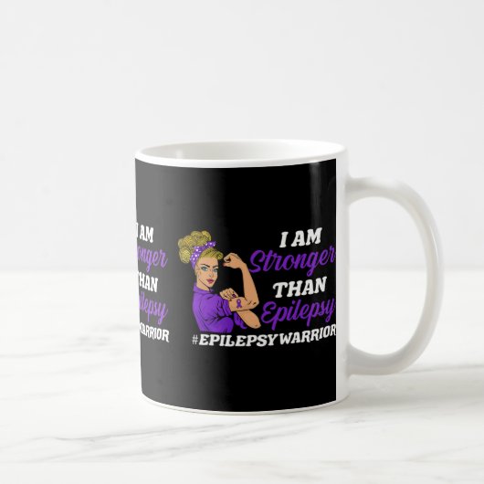 Ich bin stärker als Epilepsie Warrior Epilepsy Awa Kaffeetasse (Rechts)