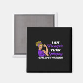 Ich bin stärker als Epilepsie Warrior Epilepsy Awa Magnet (Vorderseite/Rückseite)