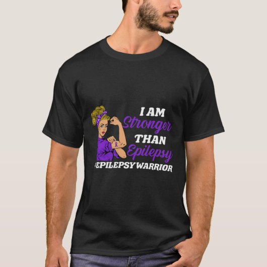 Ich bin stärker als Epilepsie Warrior Epilepsy Awa T-Shirt (Vorderseite)