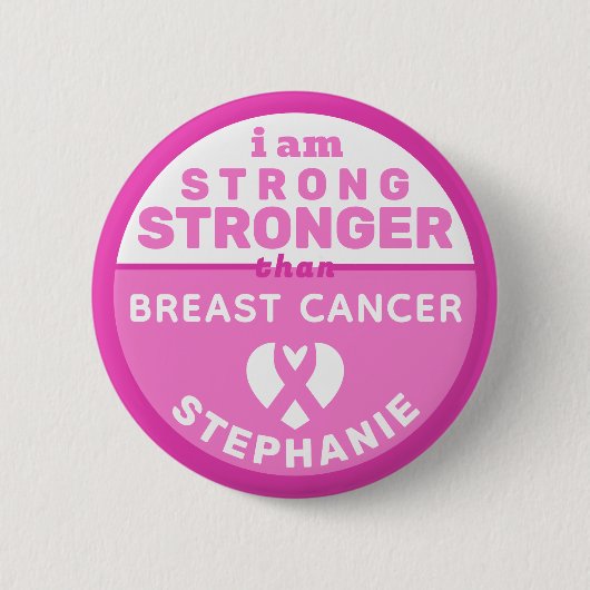 Ich bin stärker als metastatic Brustkrebs Knopf Button (Vorderseite)