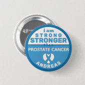 Ich bin stärker als Prostatakrebs Button (Vorne & Hinten)
