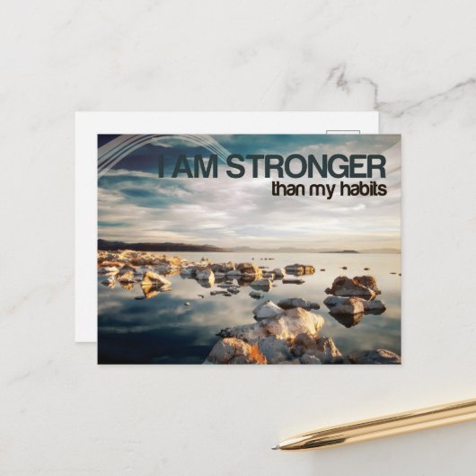 "Ich bin stärker" Motivation Affirmation Postkarte (Vorderseite/Rückseite Beispiel)