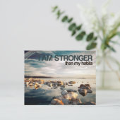 "Ich bin stärker" Motivation Affirmation Postkarte (Stehend Vorderseite)