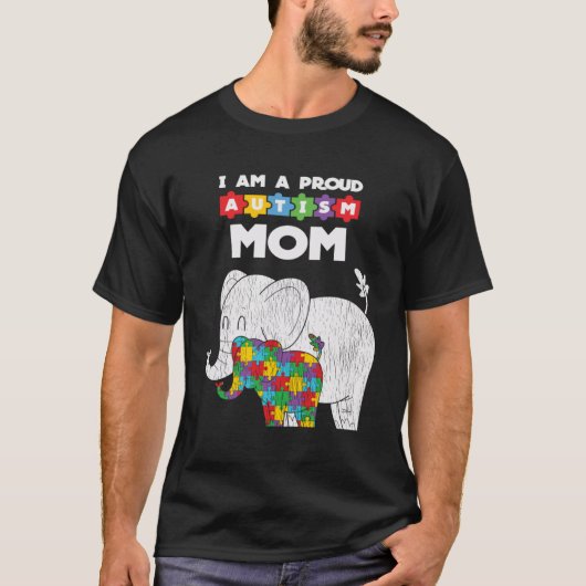 Ich bin stolz auf Autismus Mama Autistic Son Daugh T-Shirt (Vorderseite)