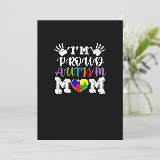 Ich bin stolz auf Autismus-Mama Save The Date (Stehend Vorderseite)
