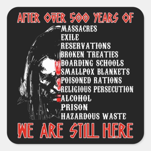 Ich bin stolz auf das amerikanische Ureinwohner 86 Quadratischer Aufkleber (Vorderseite)