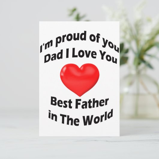 Ich bin stolz auf dich Vater I Liebe Du Bester Vat Dankeskarte (Stehend Vorderseite)