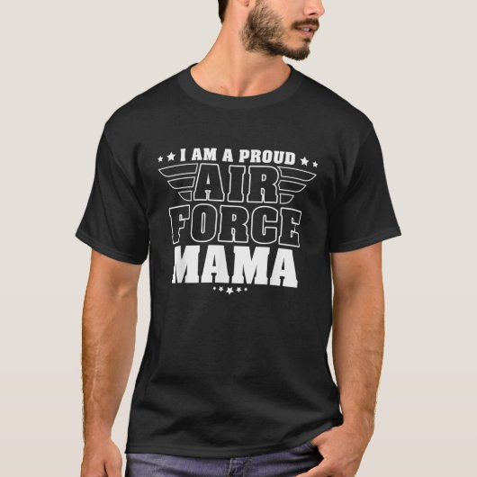 Ich bin stolz auf die Luftwaffe Mama Patriotic Pri T-Shirt (Vorderseite)