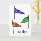 Ich bin stolz auf euch Personalisiert Glückwunsch Karte (Gelbe Blume)