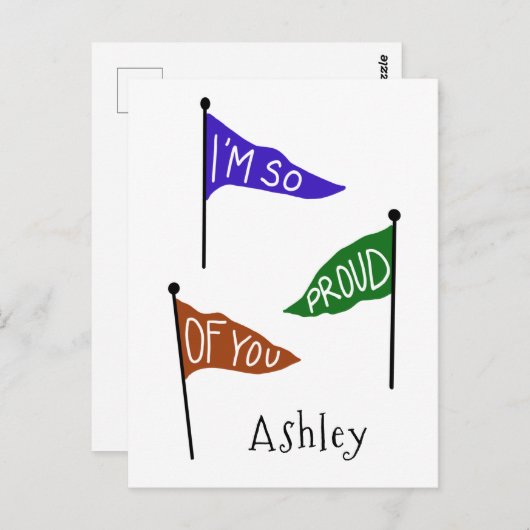 Ich bin stolz auf euch Personalisiert Glückwunsch Postkarte (Vorne/Hinten)