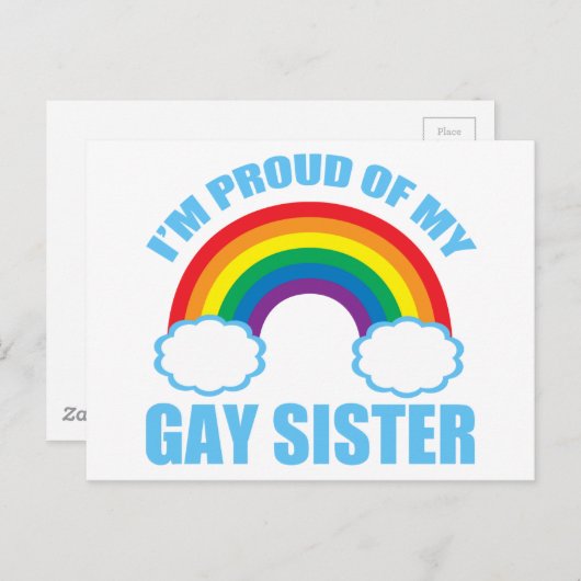 Ich bin stolz auf meine Schwulenschwester Postkarte (Vorne/Hinten)