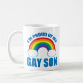 Ich bin stolz auf meinen Gay Son LGBTQ Mama Vater Kaffeetasse (Links)
