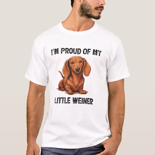 Ich bin stolz auf meinen kleinen Weiner Funny Dack T-Shirt (Vorderseite)