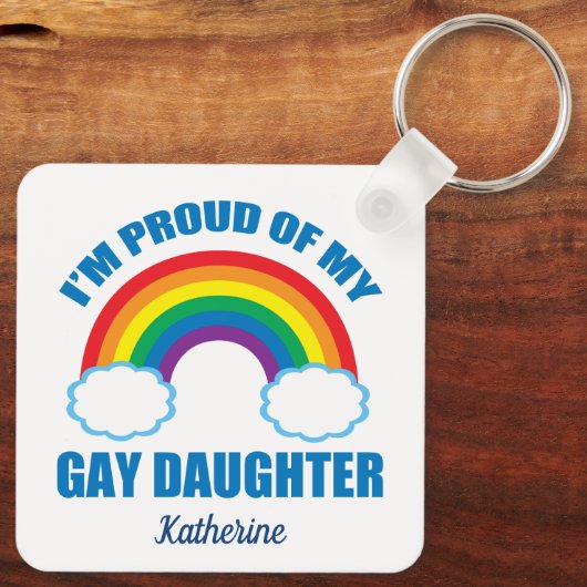 Ich bin stolz auf meinen LGBTQ-Mama-Vater meiner H Schlüsselanhänger (Rückseite)