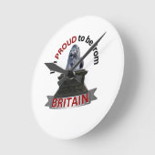Ich bin stolz, aus Großbritannien zu kommen Runde Wanduhr (Winkel)