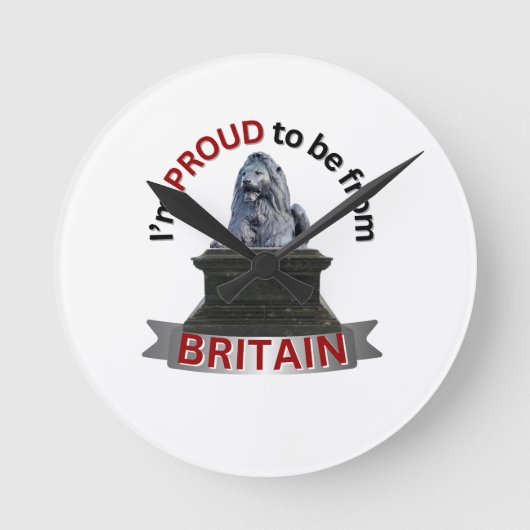 Ich bin stolz, aus Großbritannien zu kommen Runde Wanduhr (Vorderseite)