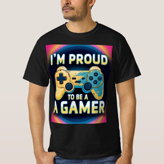 Ich bin stolz darauf, Gamer zu sein T-Shirt (Vorderseite)