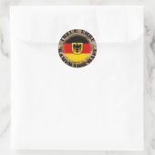 Ich bin stolz .... runder aufkleber (Tasche)