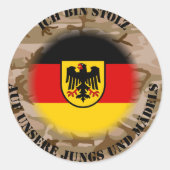 Ich bin stolz .... runder aufkleber (Vorderseite)