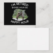 Ich bin stündlich in Rente, in der glücklichen Stu Begleitkarte (Vorne/Hinten)
