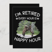 Ich bin stündlich in Rente, in der glücklichen Stu Einladung (Vorne/Hinten)