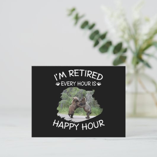 Ich bin stündlich in Rente, in der glücklichen Stu Einladungspostkarte (Stehend Vorderseite)