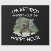 Ich bin stündlich in Rente, in der glücklichen Stu Geschenkpapier (Flach)