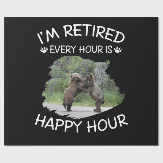 Ich bin stündlich in Rente, in der glücklichen Stu Geschenkpapier (Flach)