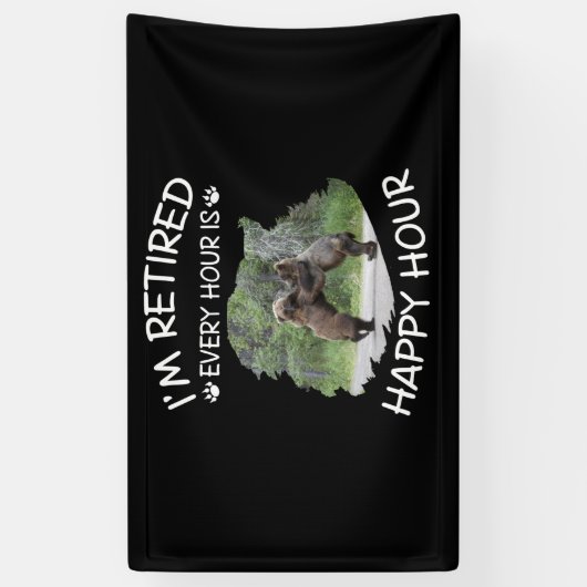 Ich bin stündlich in Rente, ist glückliche Stunde Banner (Vertikal)