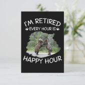 Ich bin stündlich in Rente, ist glückliche Stunde Dankeskarte (Stehend Vorderseite)