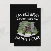 Ich bin stündlich in Rente, ist glückliche Stunde Dankeskarte (Vorne/Hinten)