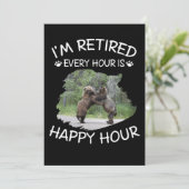 Ich bin stündlich in Rente, ist glückliche Stunde Einladung (Stehend Vorderseite)