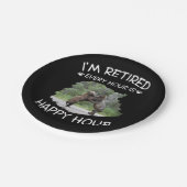 Ich bin stündlich in Rente, ist glückliche Stunde Pappteller (Schrägansicht)