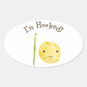 Ich bin süchtig! ovaler aufkleber (Vorderseite)