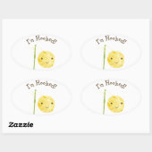 Ich bin süchtig! ovaler aufkleber (Blatt)